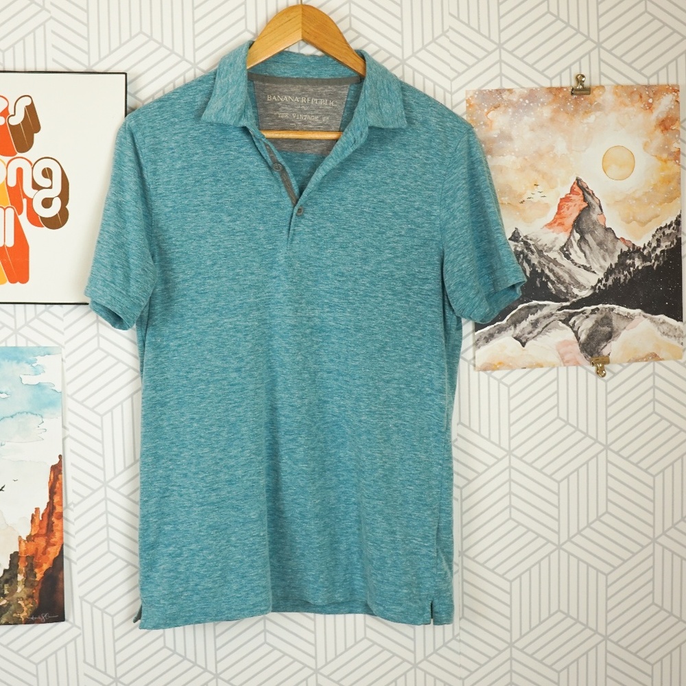 Mens banana republic "the vintage t" Blue polo